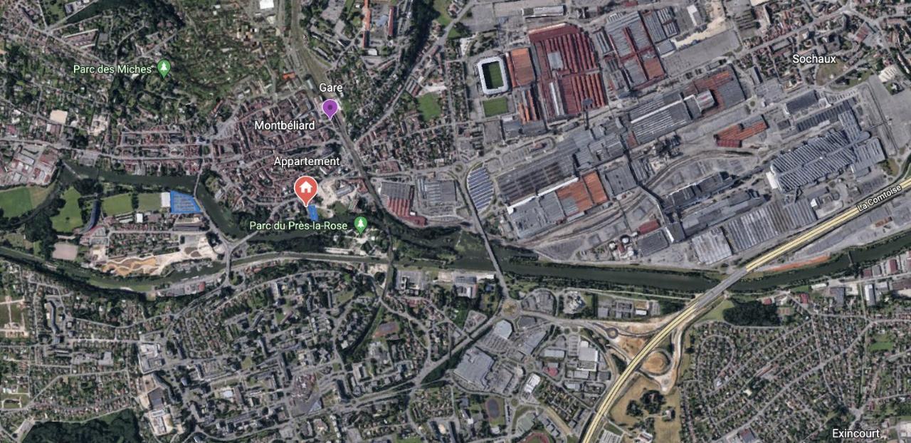 Appartement Avec Terrasse Et Parking Gratuit Accole Montbeliard Bagian luar foto